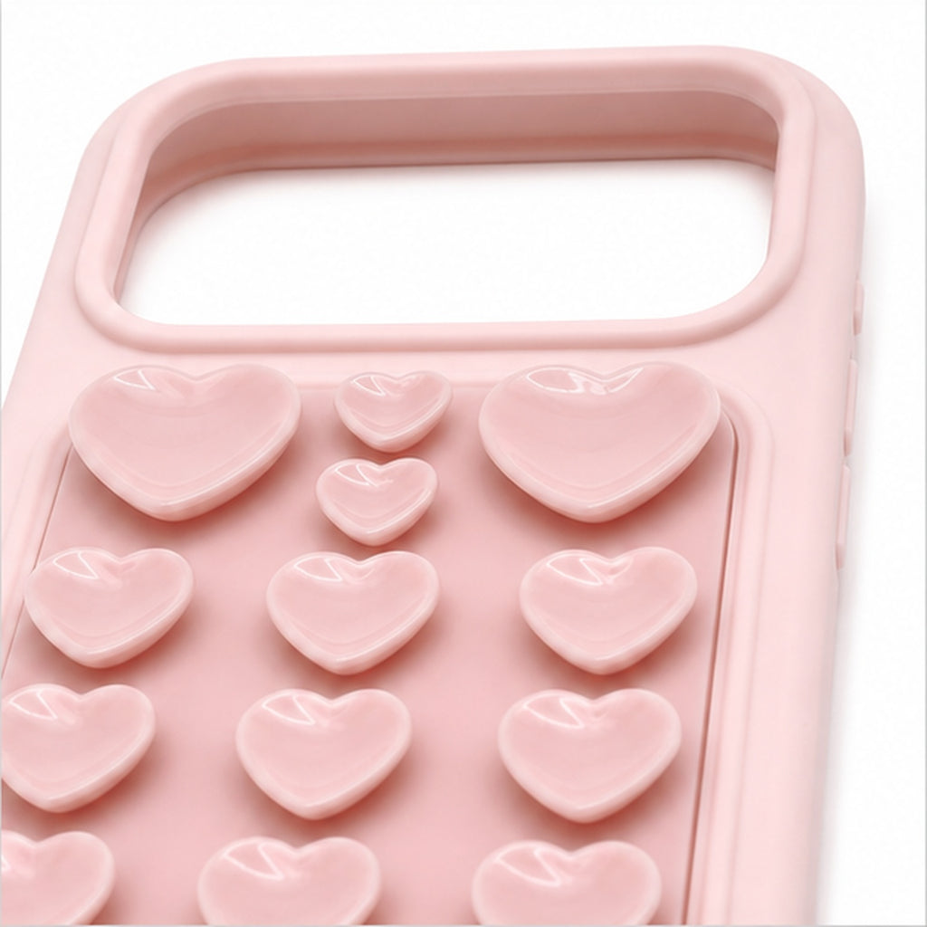 Heart Suction Grip Case for iPhone, close-up detail
