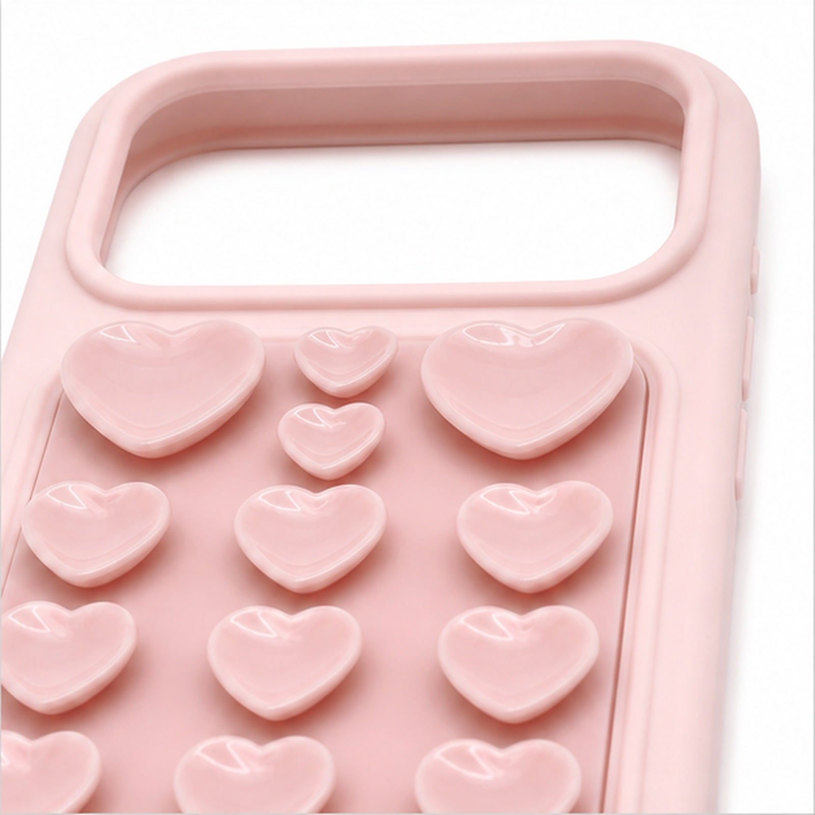Heart Suction Grip Case for iPhone, close-up detail