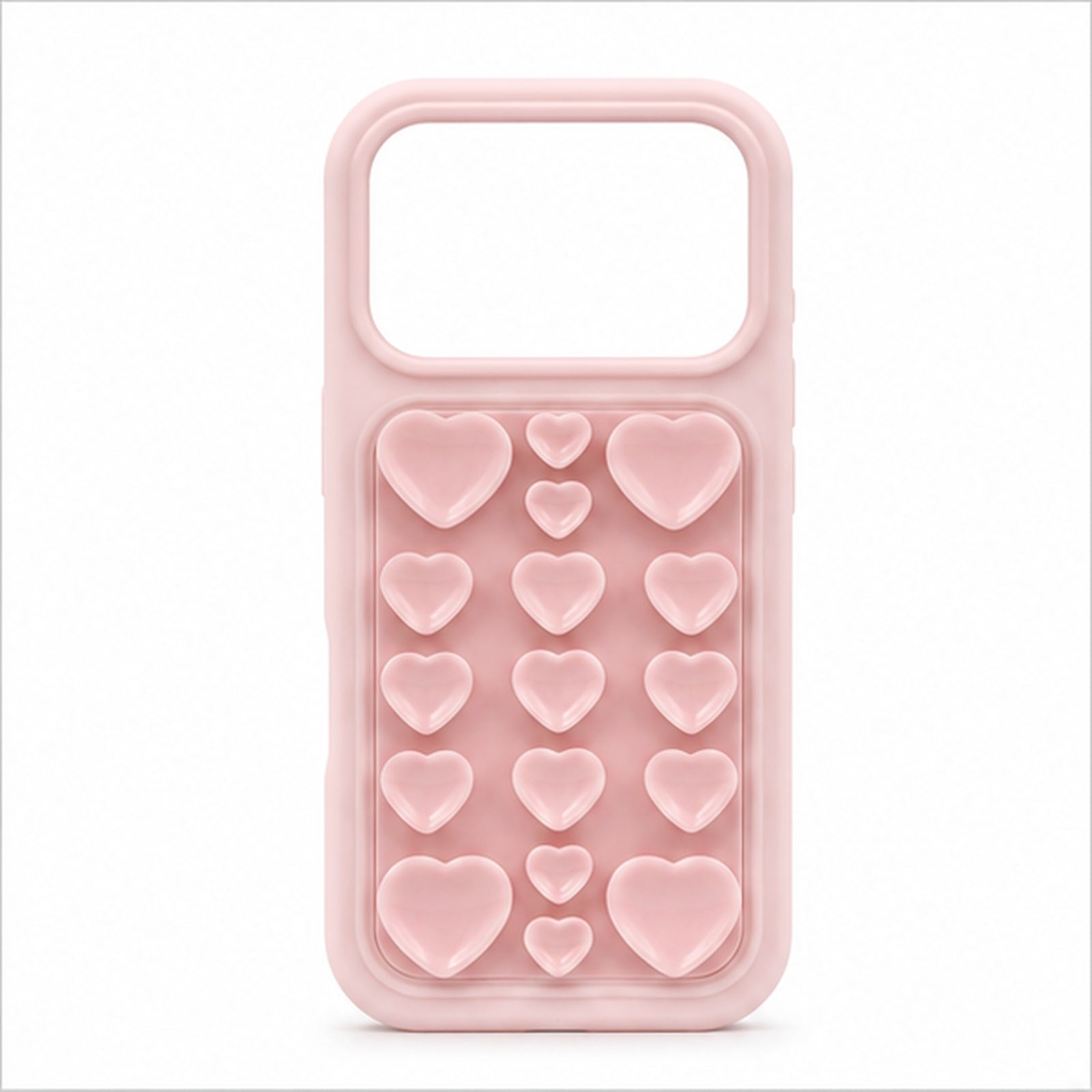 Heart Suction Grip Case for iPhone, front studio view