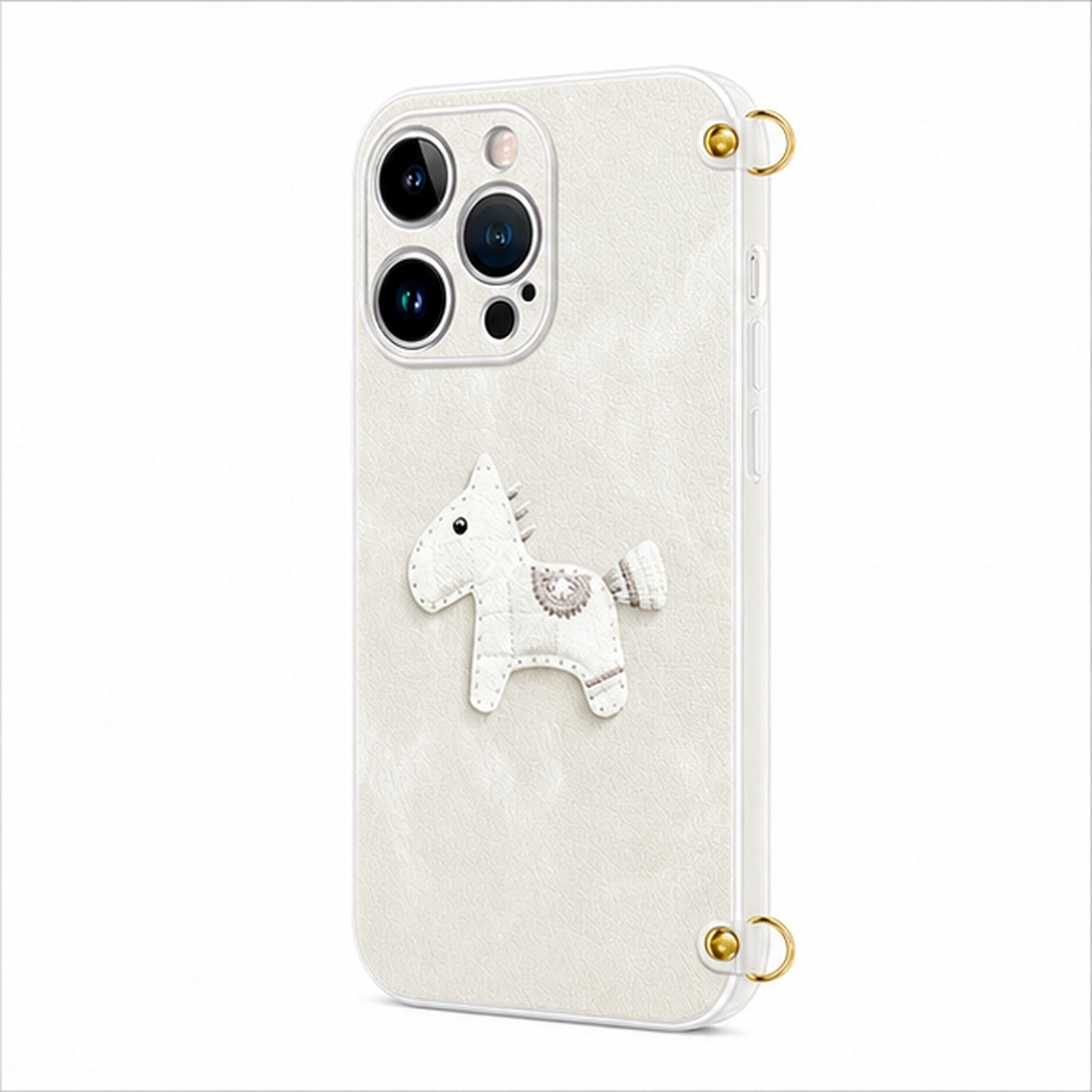 Pony Crossbody Strap Case for iPhone, three-quarter studio view