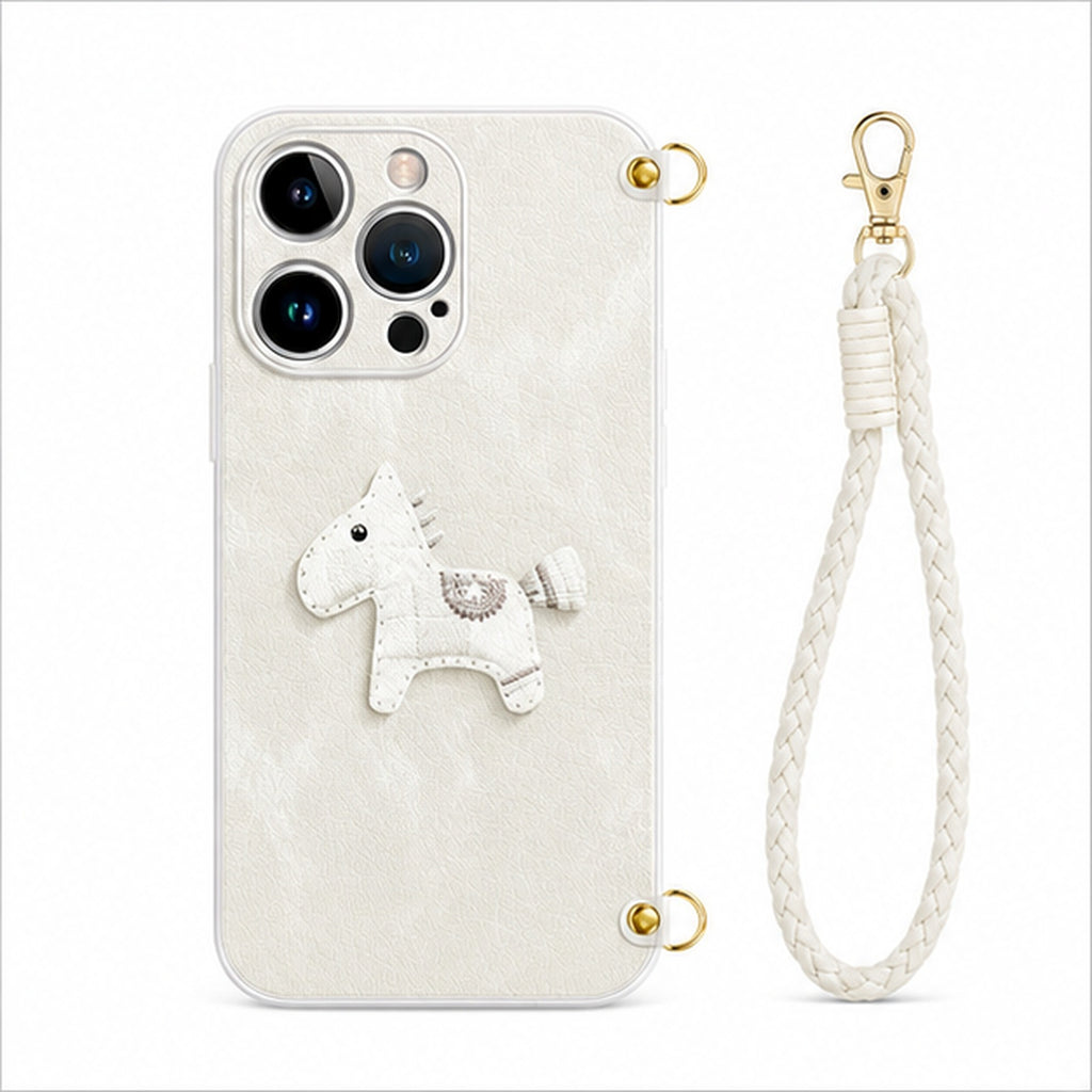 Pony Crossbody Strap Case for iPhone, front studio view