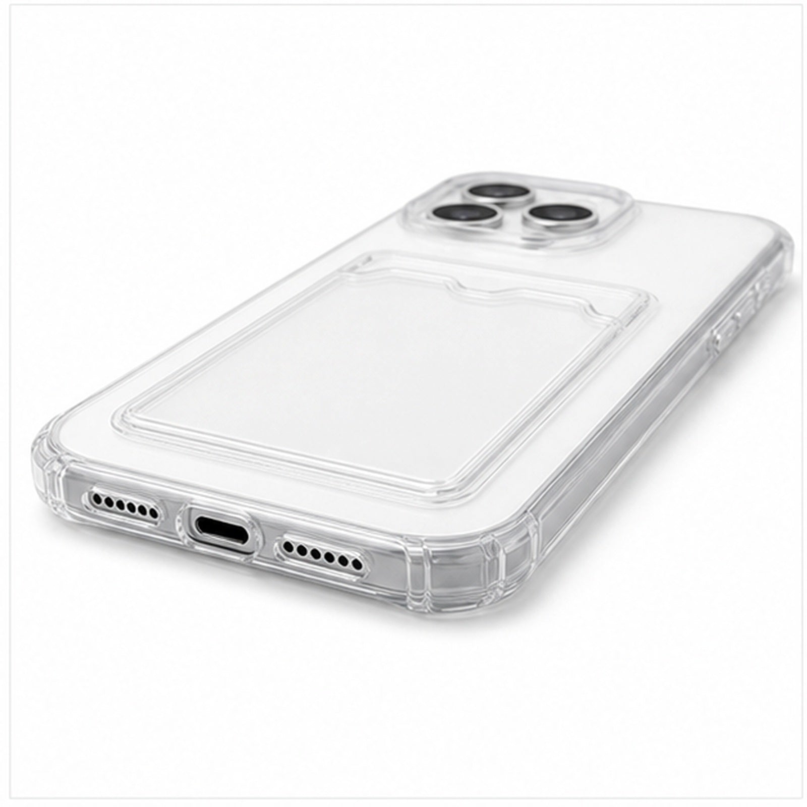 Clear Card Pocket Case for iPhone, side profile