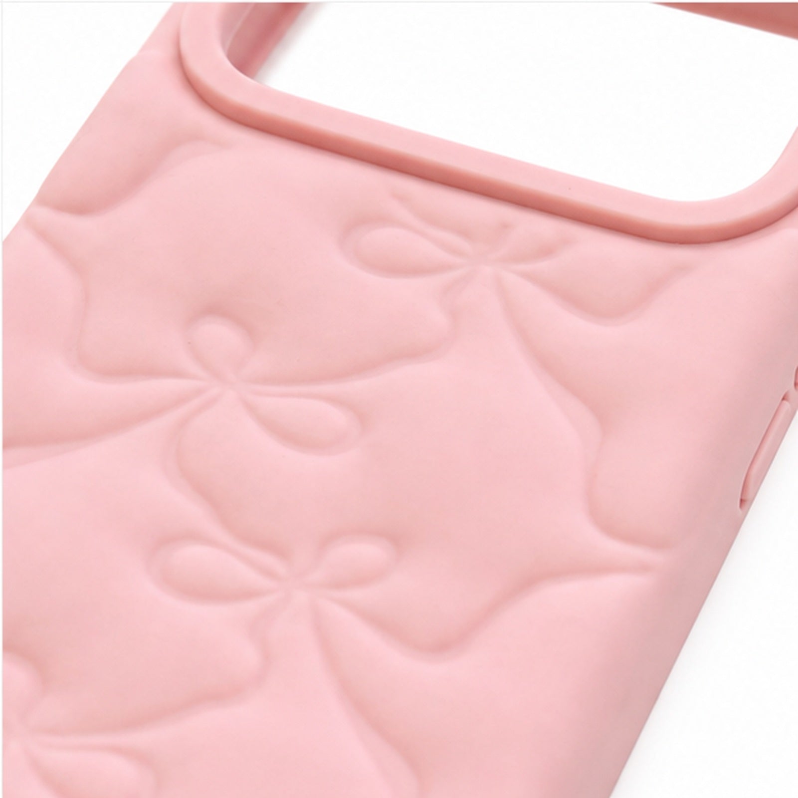 Puffy Bow Texture Case for iPhone, close-up detail