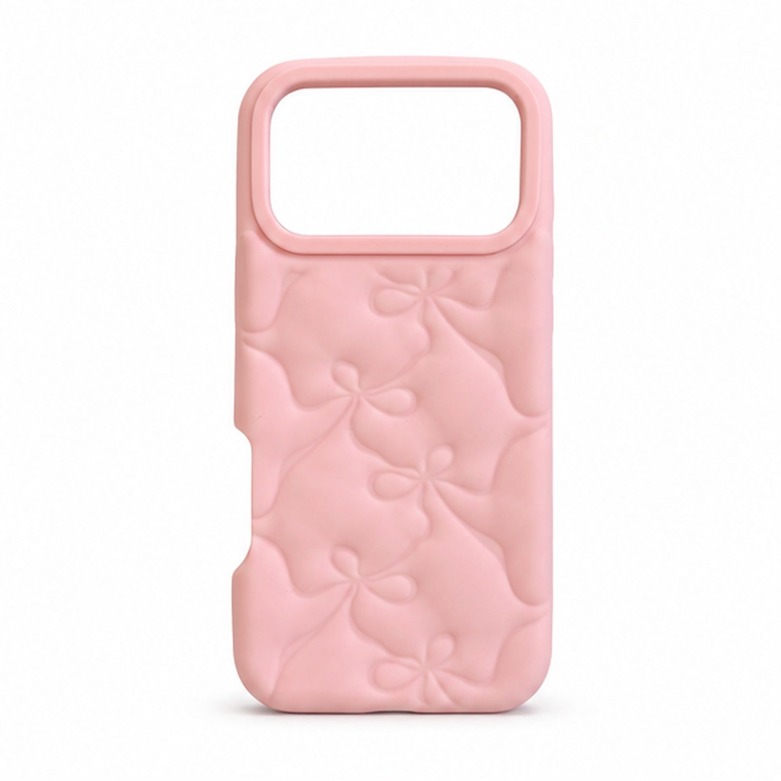 Puffy Bow Texture Case for iPhone, front studio view