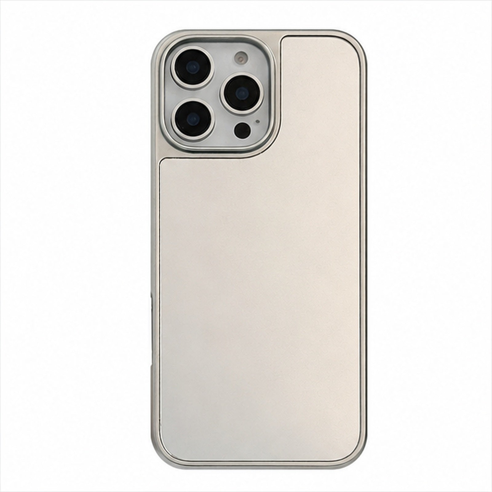 Silver-Edge Mirror Case for iPhone, front studio view