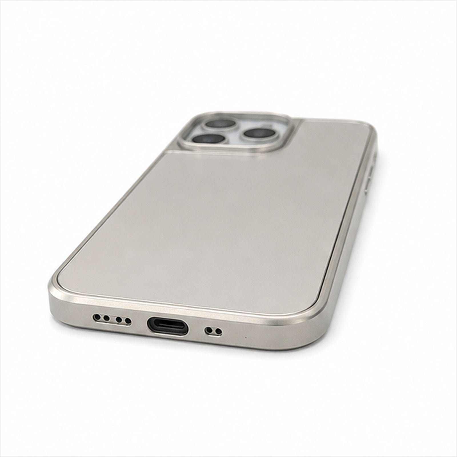Silver-Edge Mirror Case for iPhone, side profile