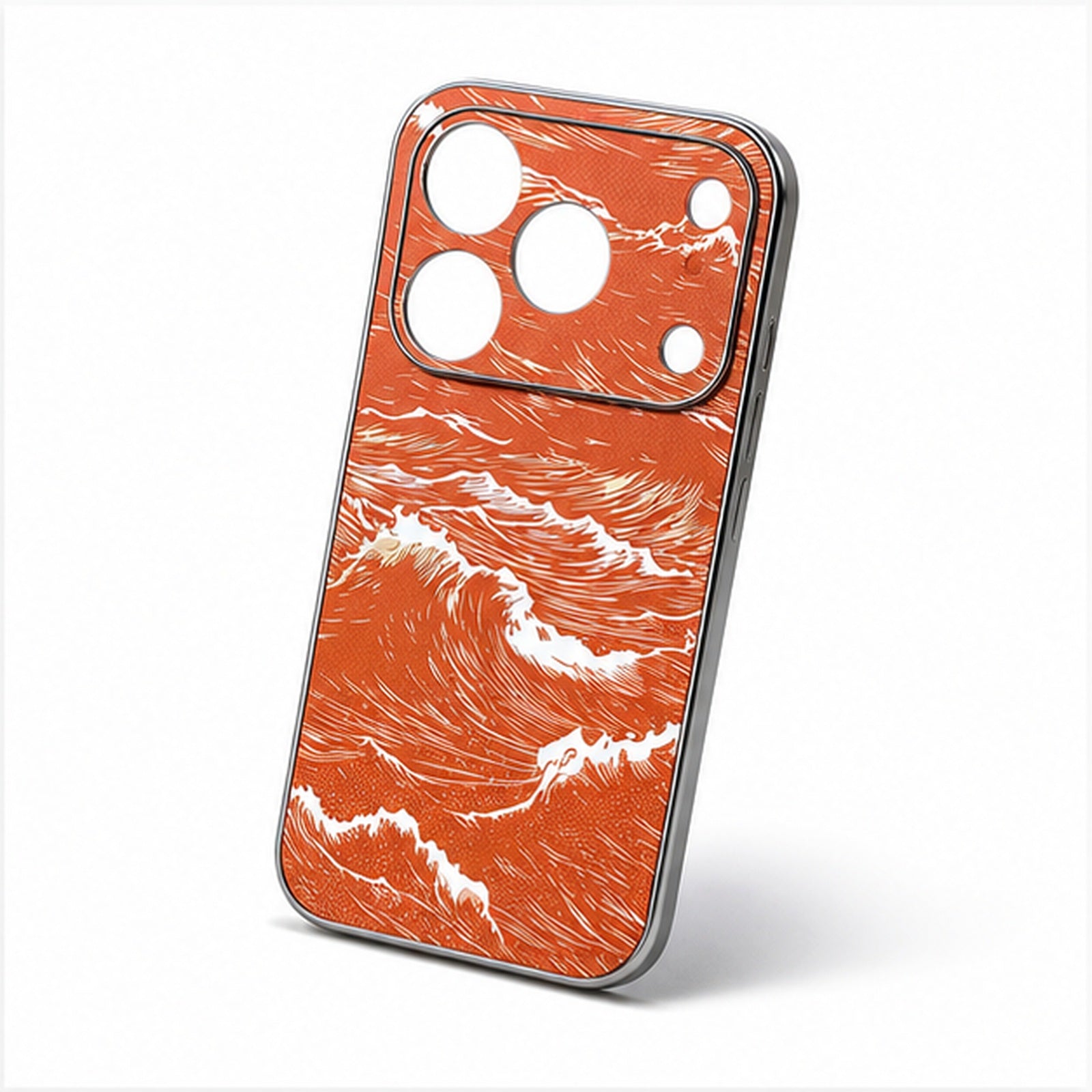 Embossed Wave Texture Case for iPhone, three-quarter studio view