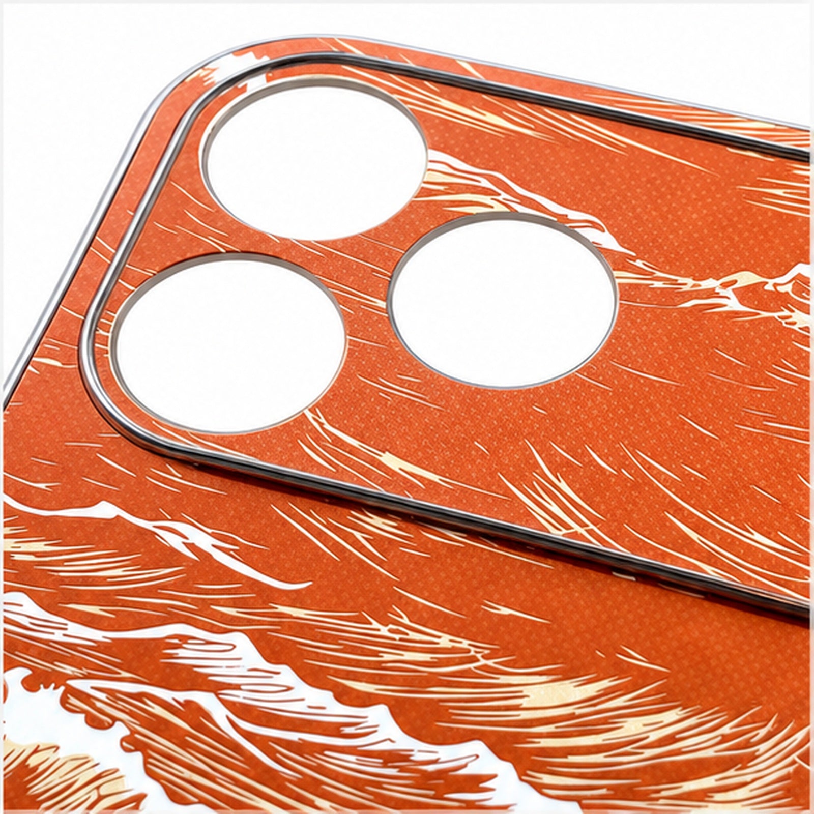 Embossed Wave Texture Case for iPhone, close-up detail