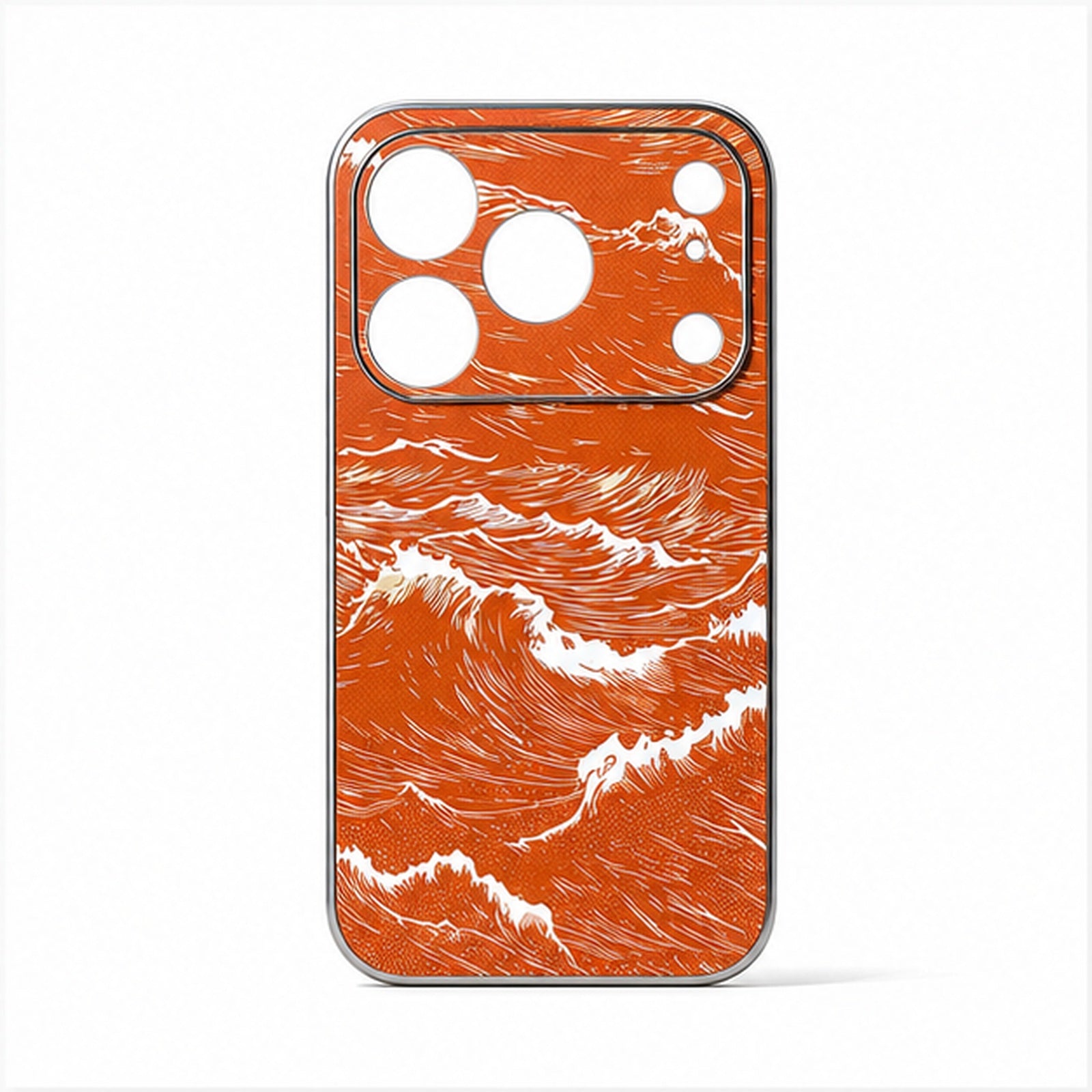 Embossed Wave Texture Case for iPhone, front studio view