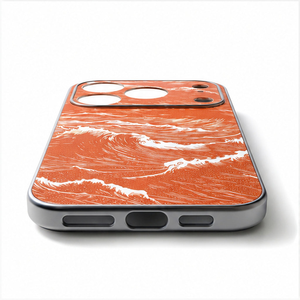 Embossed Wave Texture Case for iPhone, side profile