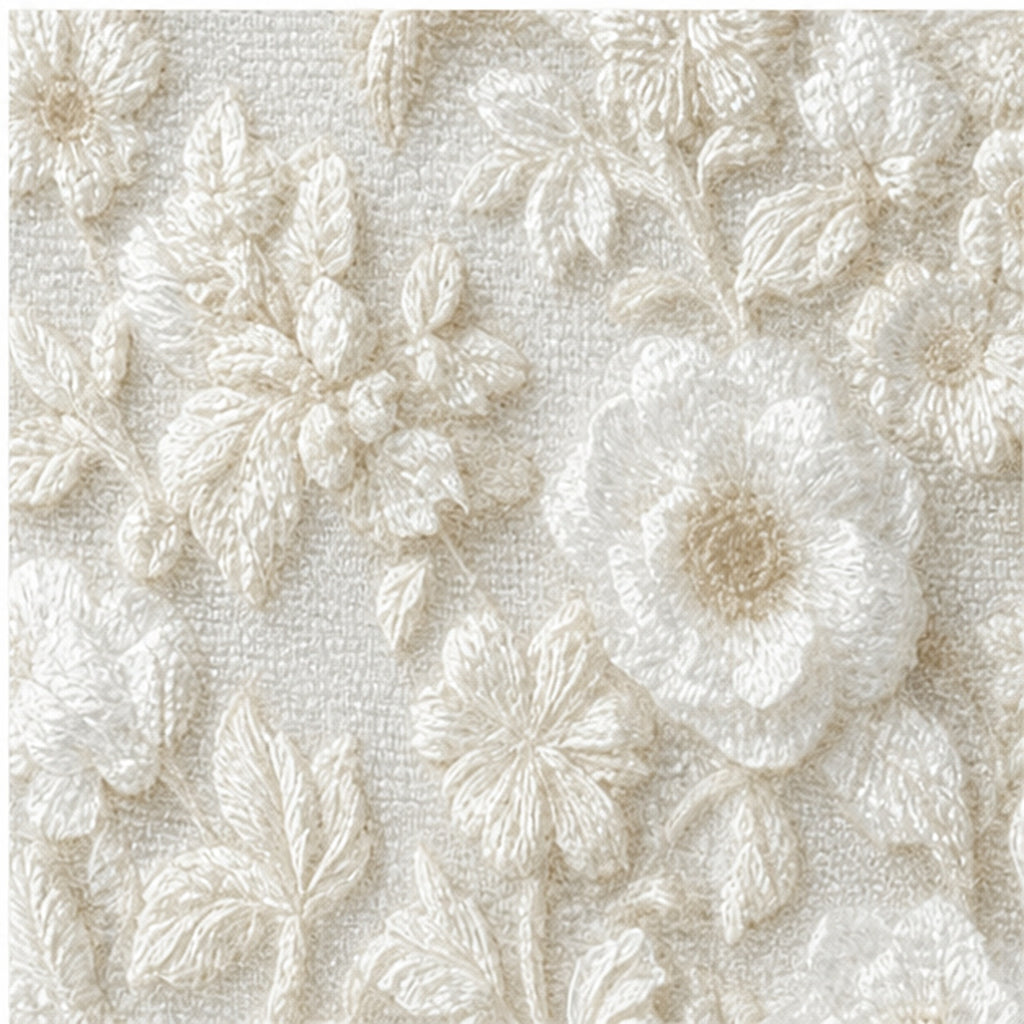 Ivory Floral Relief Case for iPhone, close-up detail