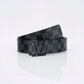 Luxury Black Lacquer Buckle Leather Belt