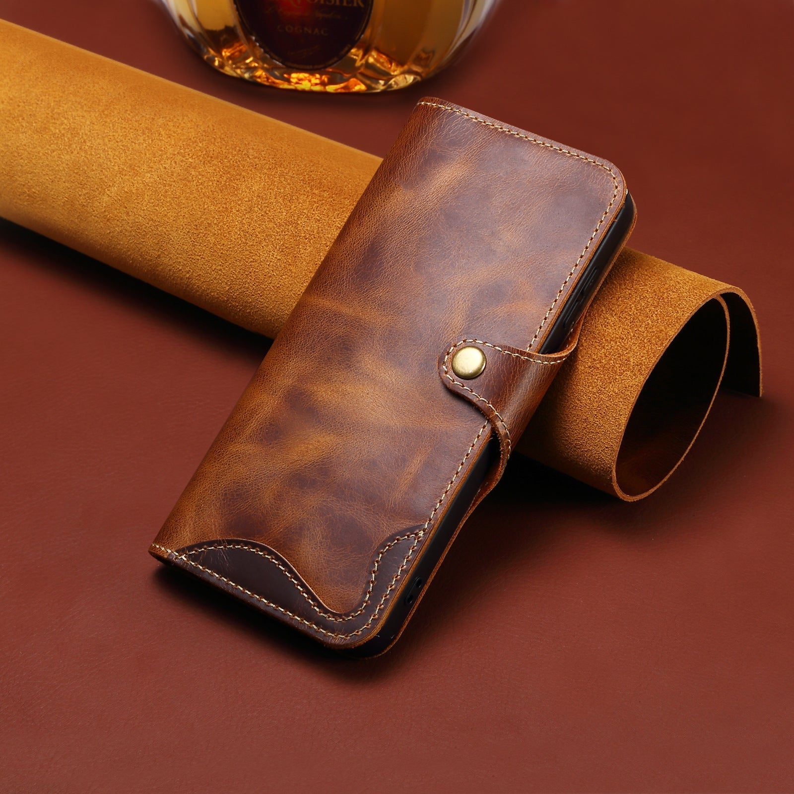 Genuine Leather Flip Case for iPhone