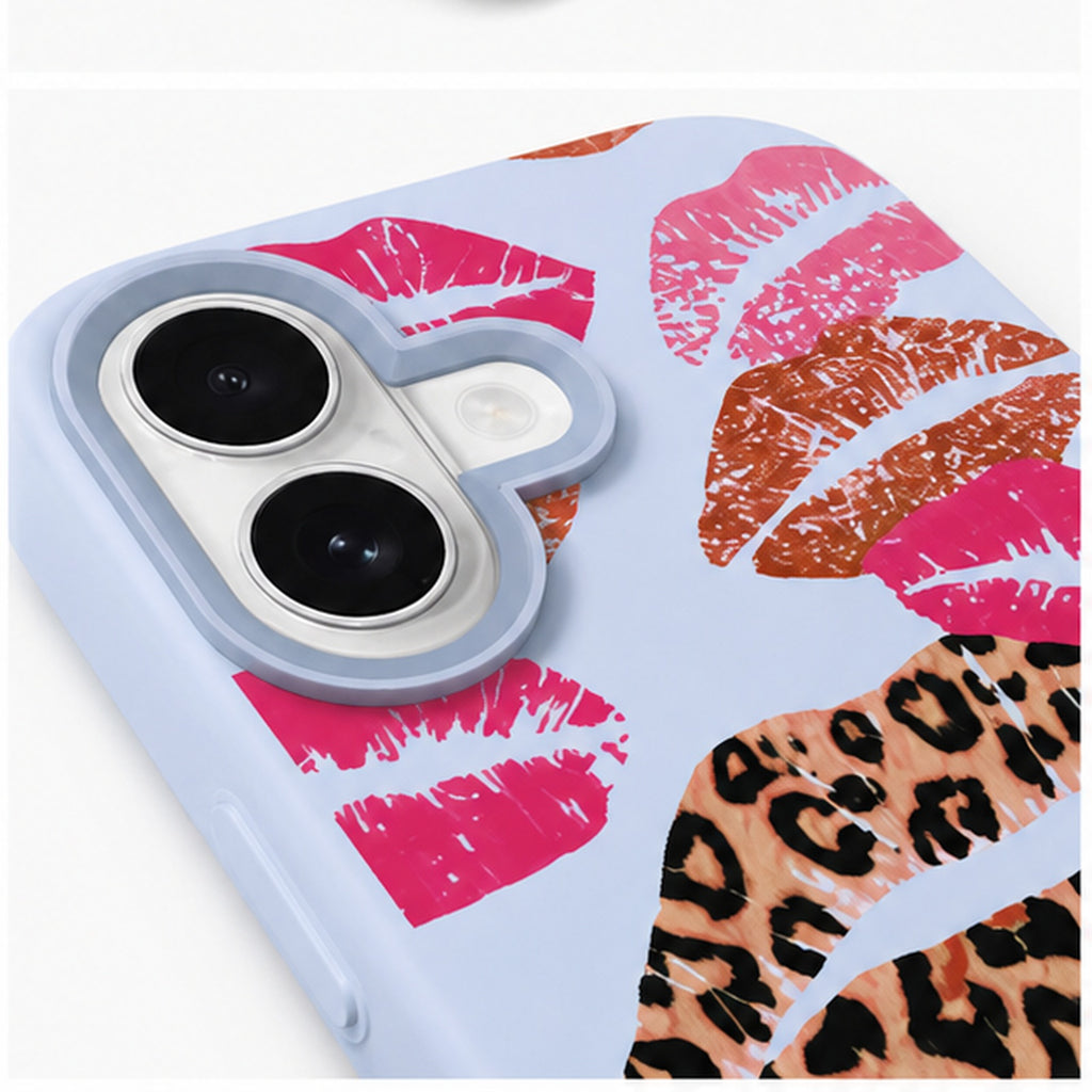 Leopard Kiss Print Case for iPhone, close-up detail