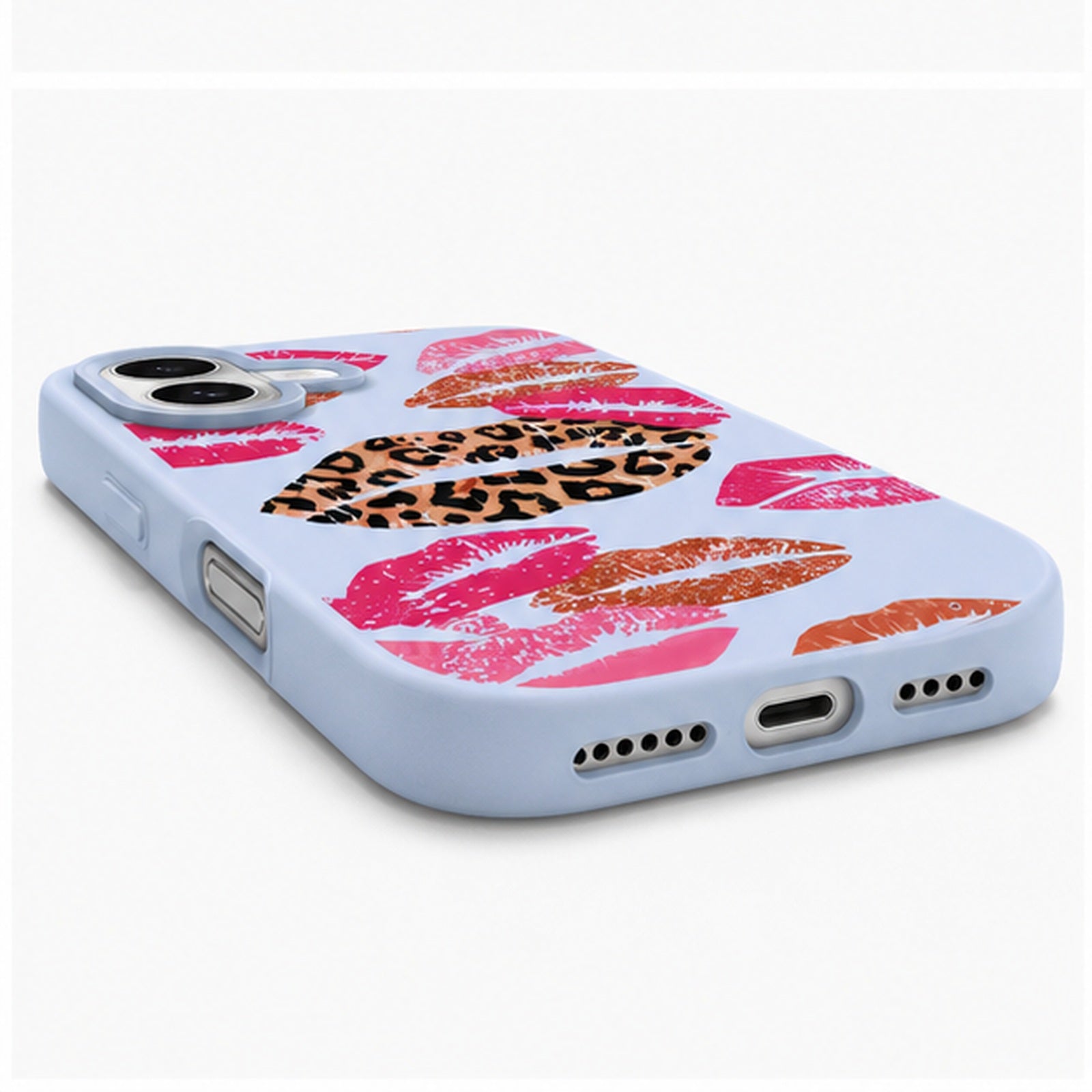 Leopard Kiss Print Case for iPhone, side profile