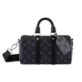 Monogram Style Boston Barrel Bag with Shoulder Strap