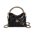 Quilted Chain Cloud Bag - Adjustable Strap Textured Crossbody