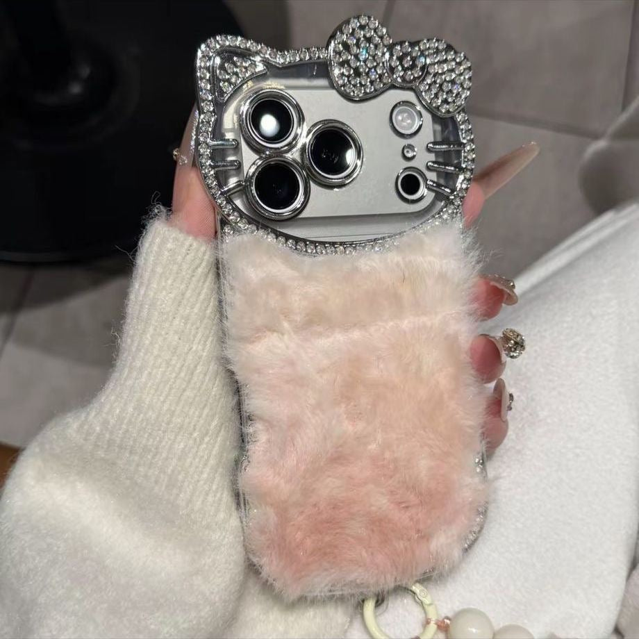 High - end Custom Light Luxury Diamond - inlaid Plush Phone Case