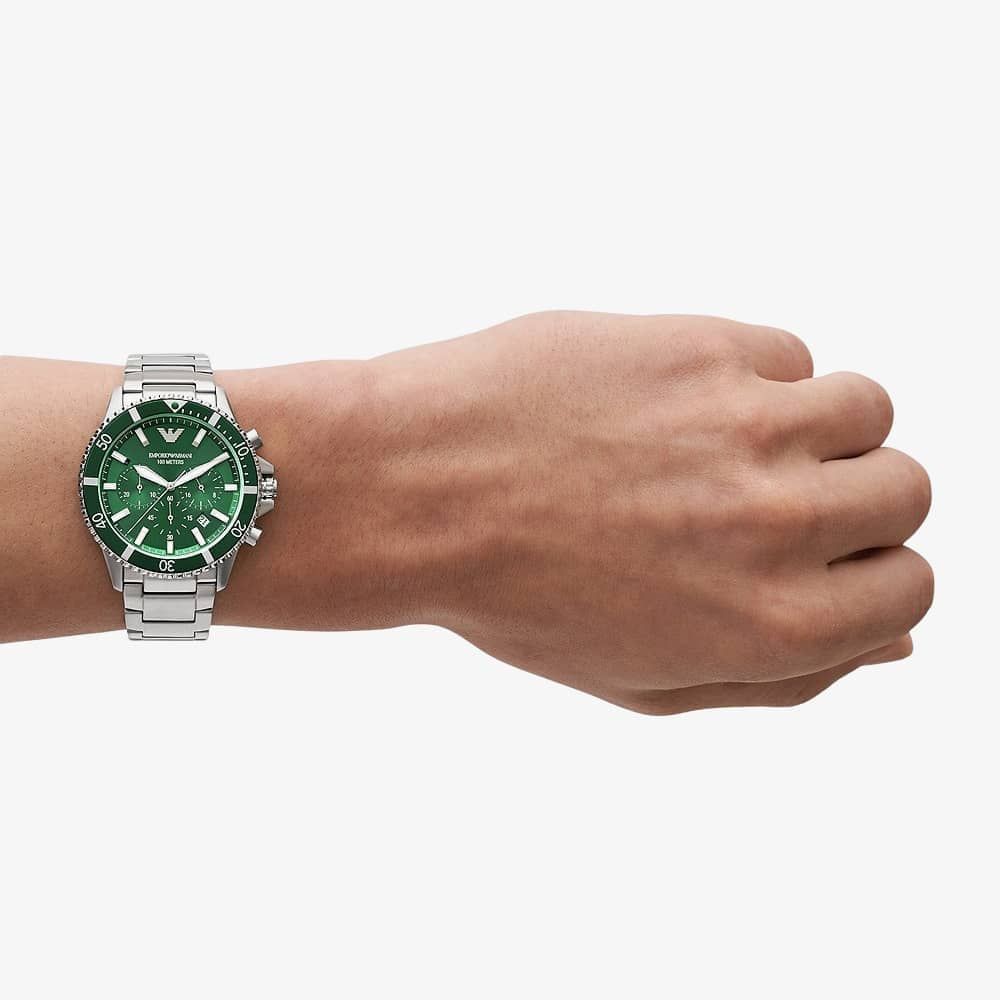 Emporio Armani Men's Watch Diver Chronograph 43mm Green