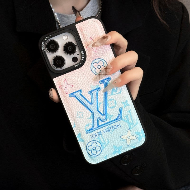 Luxury Blue Leather iPhone Case