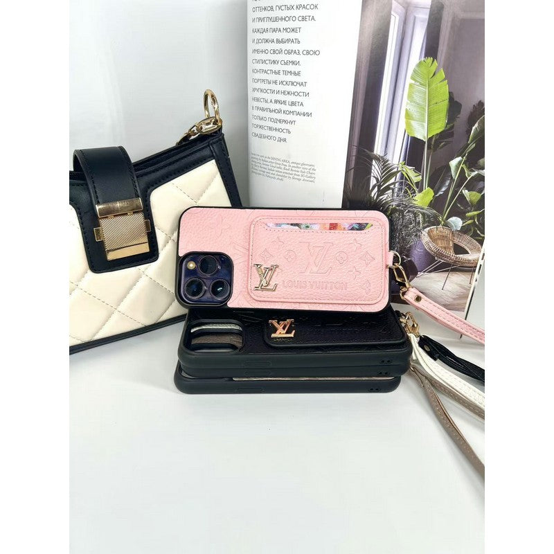 Luxury Four Colors Card Bag iPhone Case