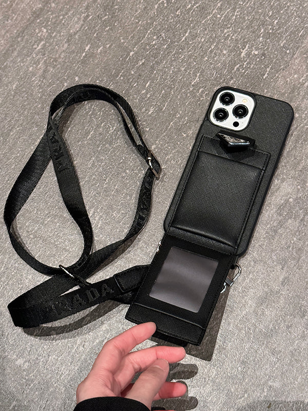 Luxury Crossbody Leather iPhone Case