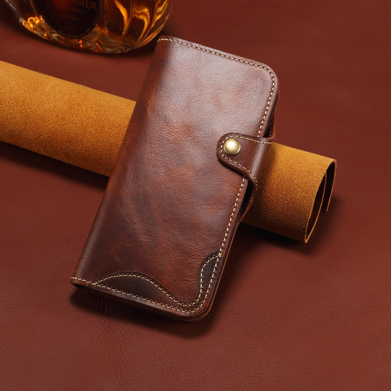 Genuine Leather Flip Case for iPhone