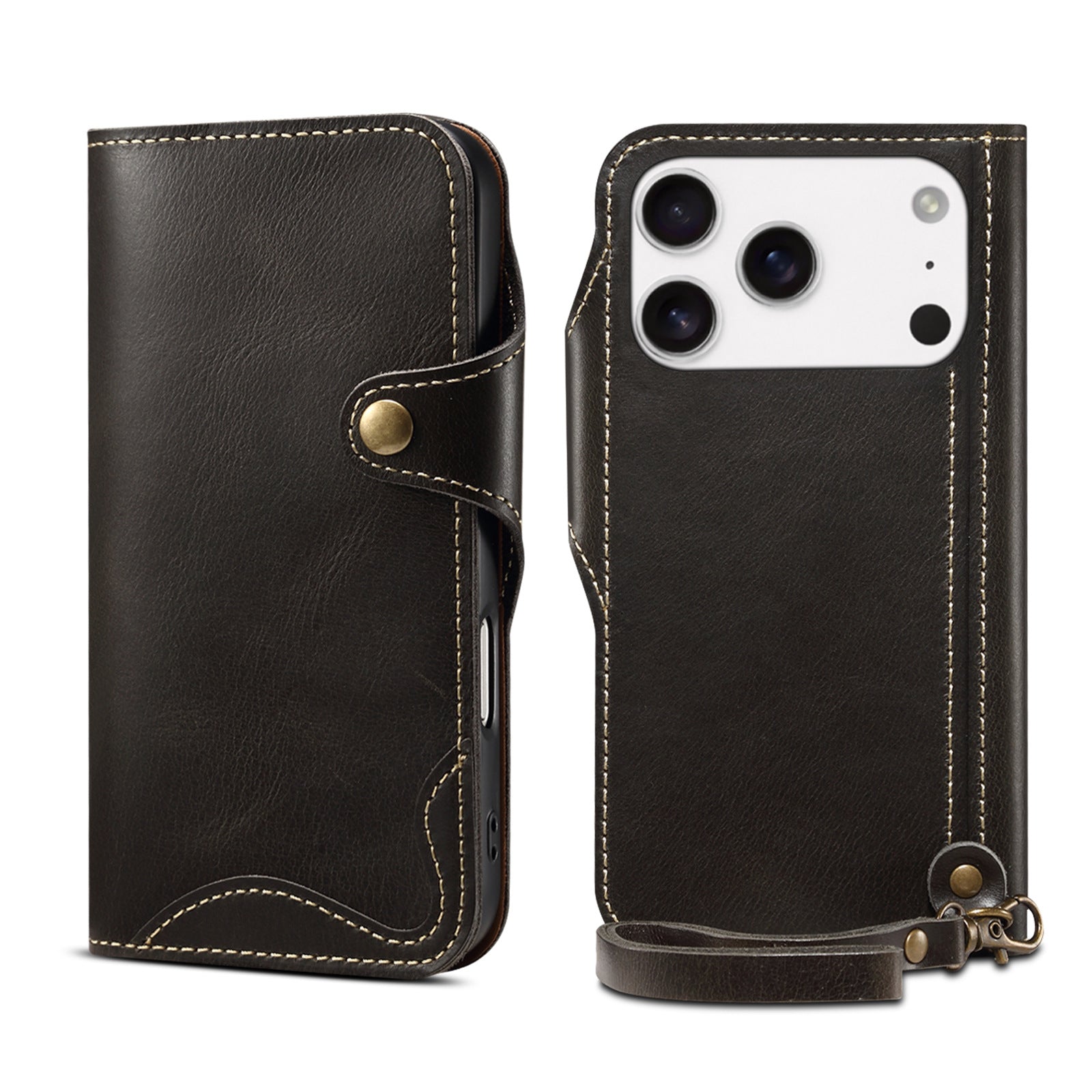 Genuine Leather Flip Case for iPhone