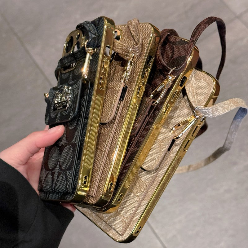 Classic Card Bag Leather Chain iPhone Case