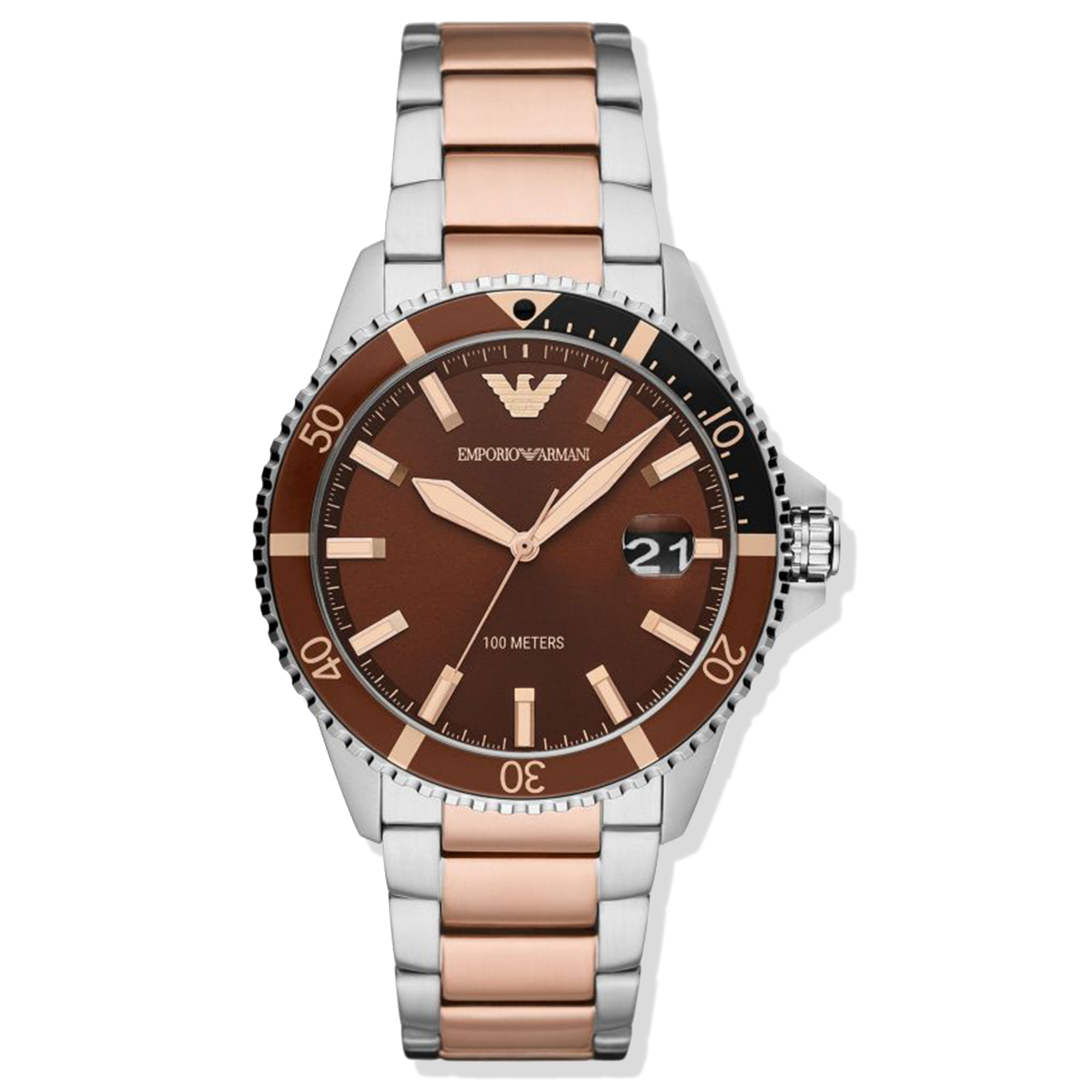 Emporio Armani Men's Diver Two Tone Rose Gold Watch