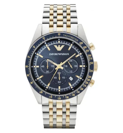Emporio Armani Men's Tazio Chronograph Watch Two Tone