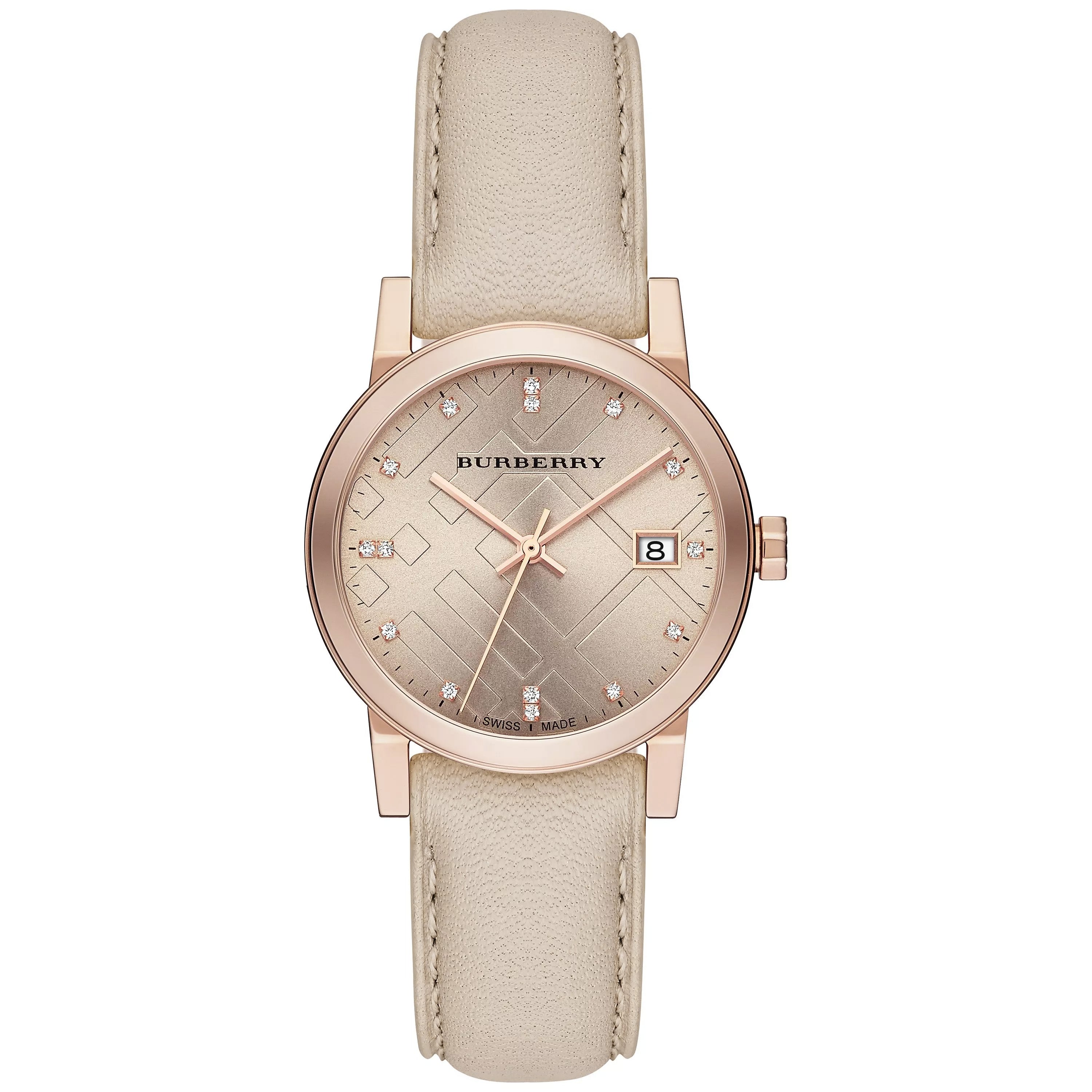 Burberry The City Diamond Ladies 34mm Rose Gold Watch