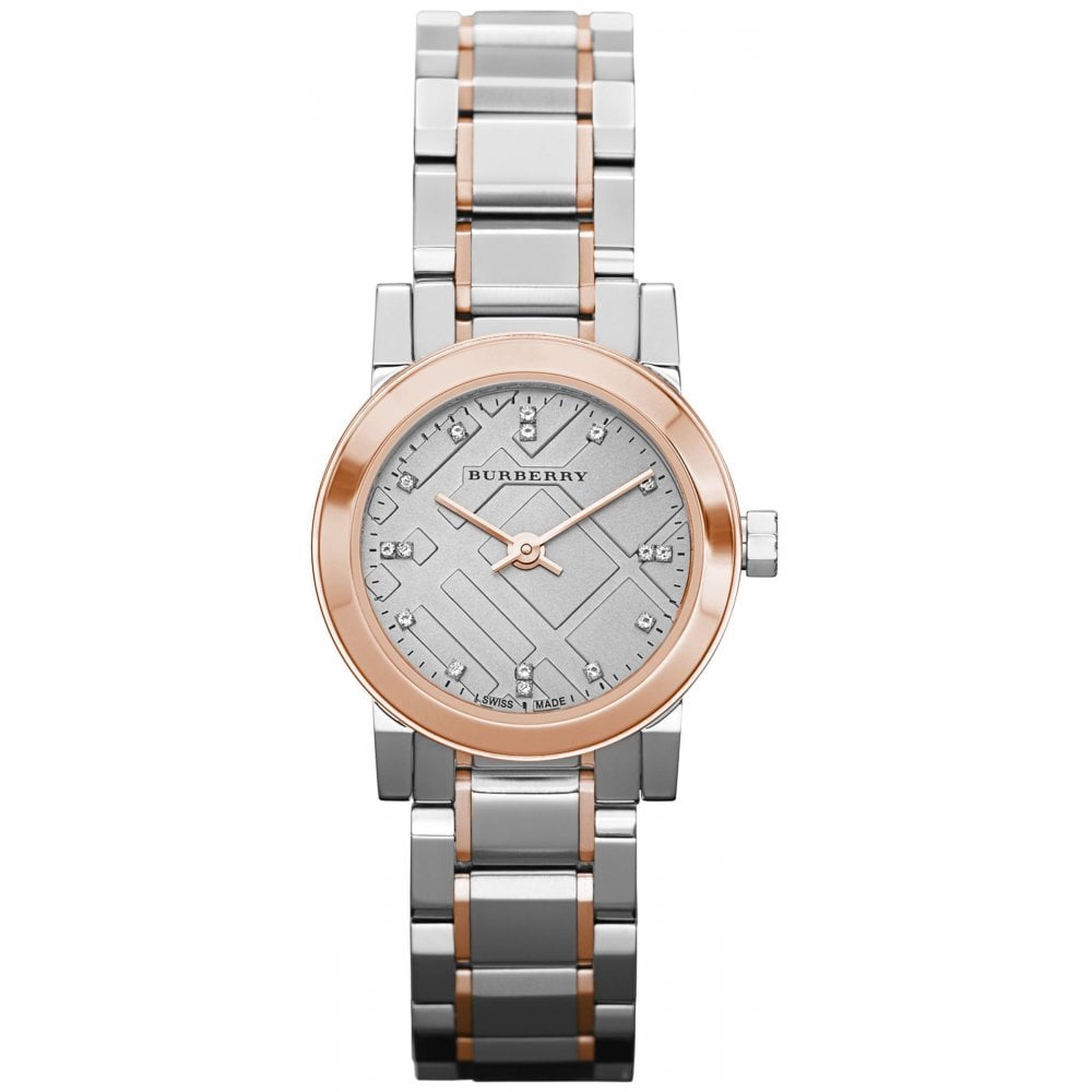Burberry Ladies The City Diamonds Two-Tone Rose Gold 26mm Watch