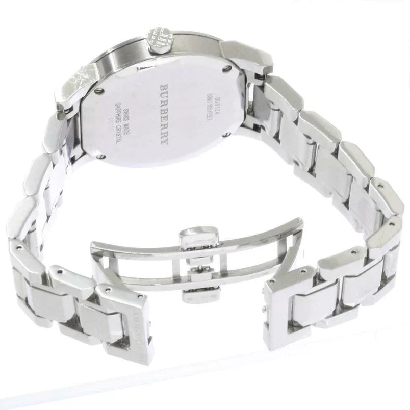 Burberry Ladies Check Stamped Pink 34mm Watch