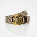 Reversible Leather Belt with Gold Buckle