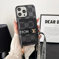 Luxury Card Bag Chain Black & White iPhone Case