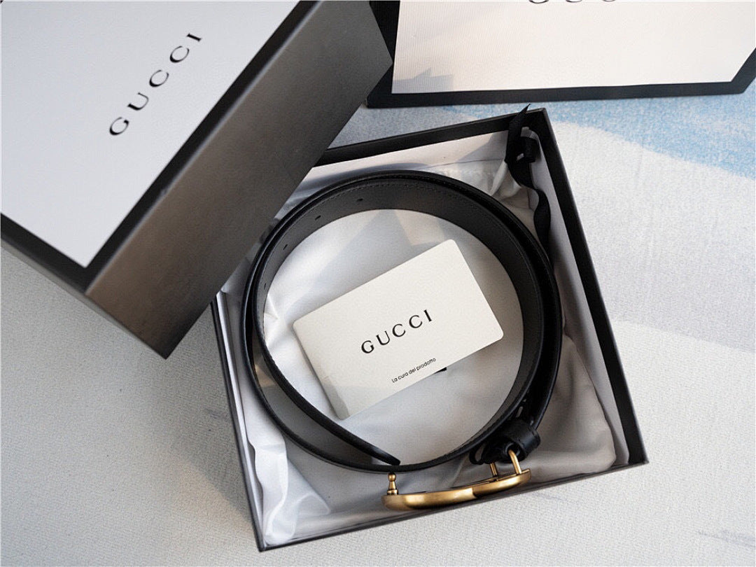 New Gold-Buckle Leather Belts for Men and Women