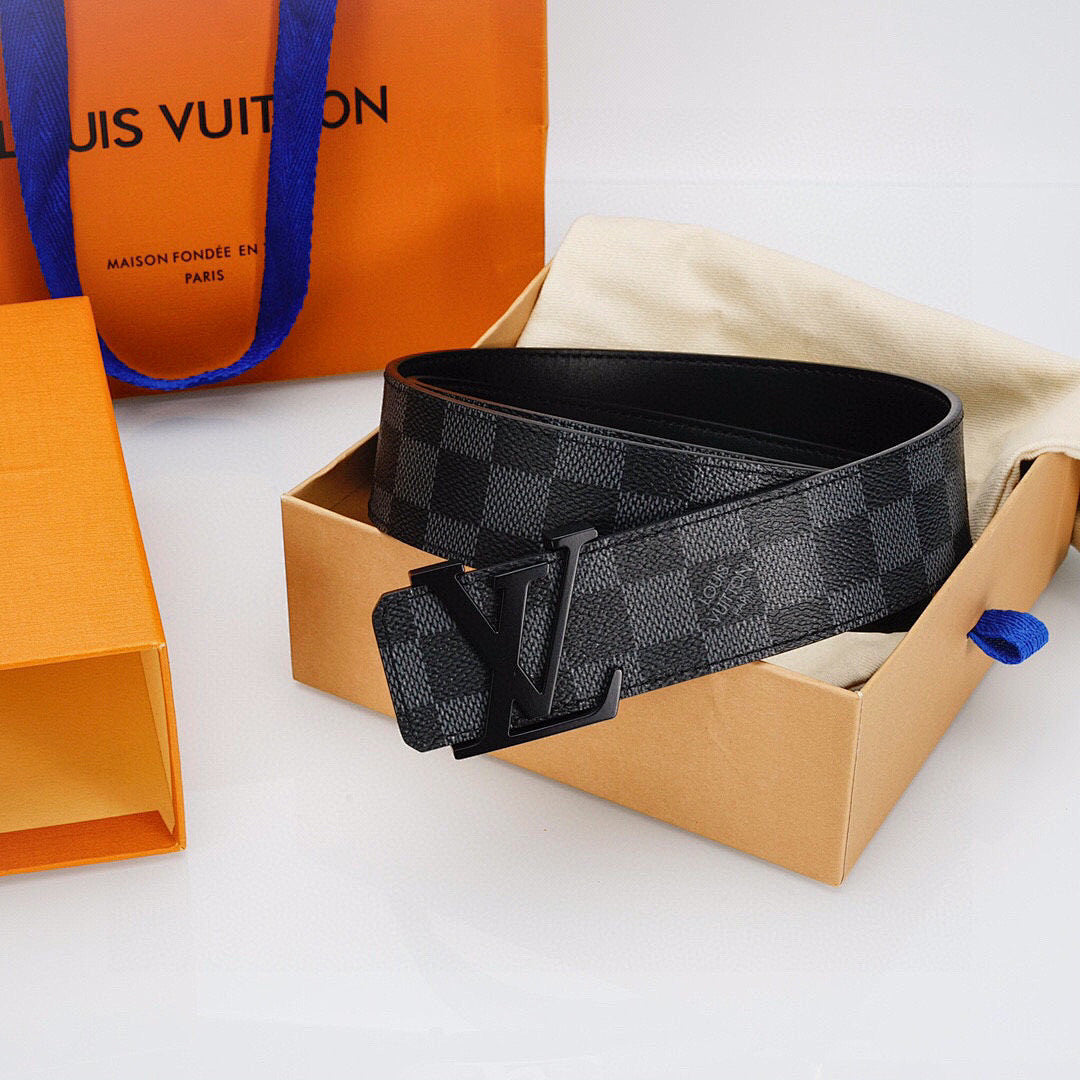 Luxury Black Lacquer Buckle Leather Belt