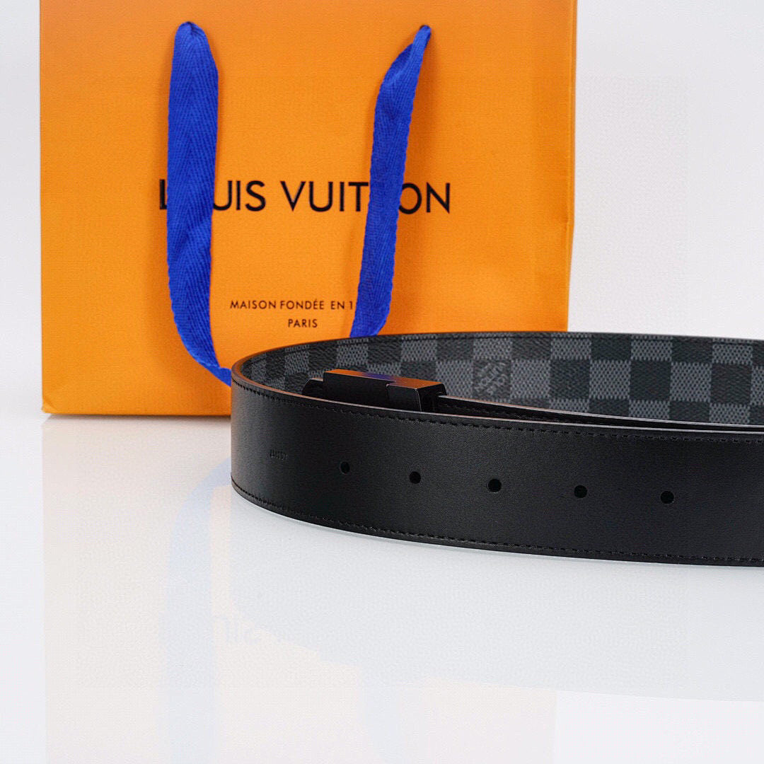 Luxury Black Lacquer Buckle Leather Belt