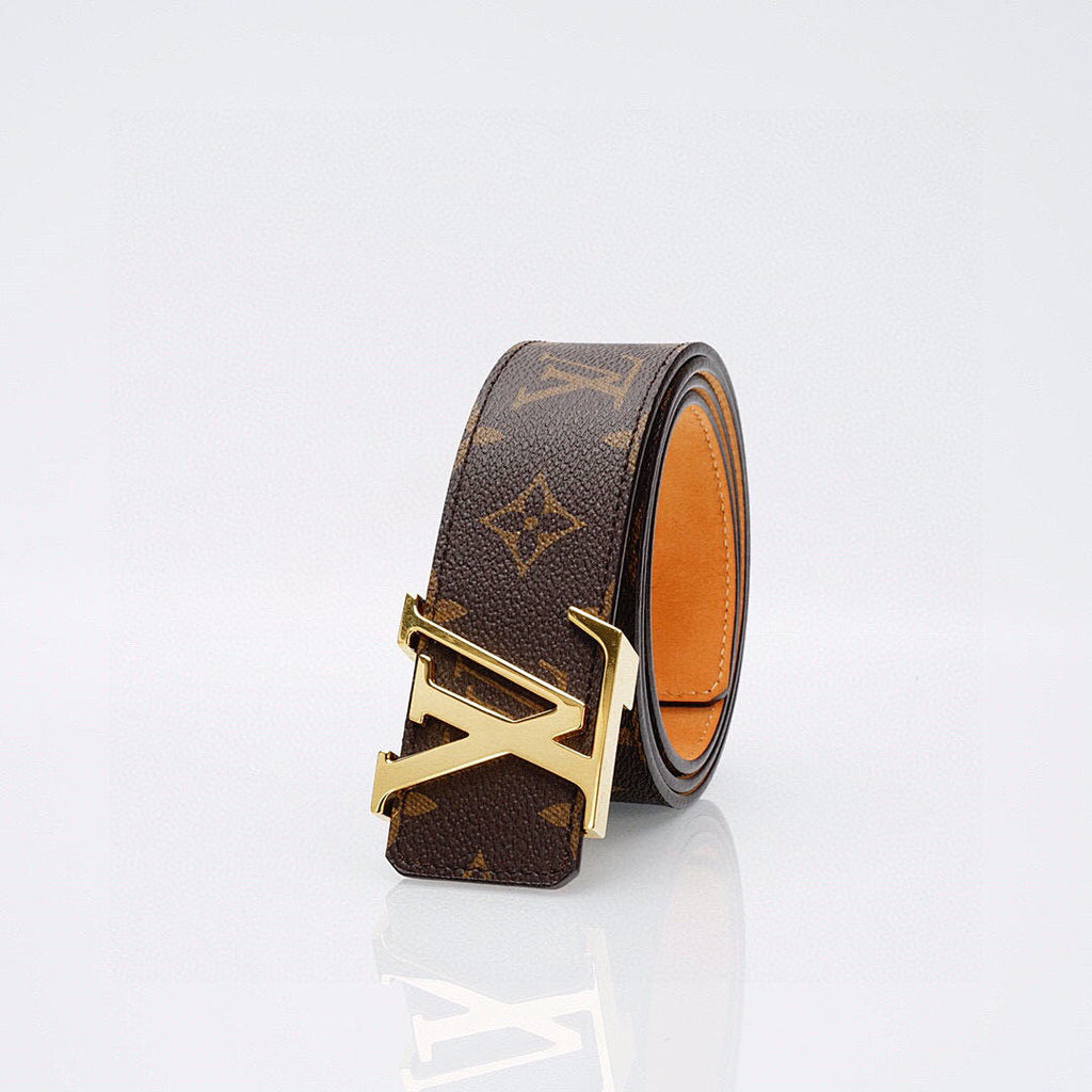 Luxury Monogram Belt with Gold Buckle