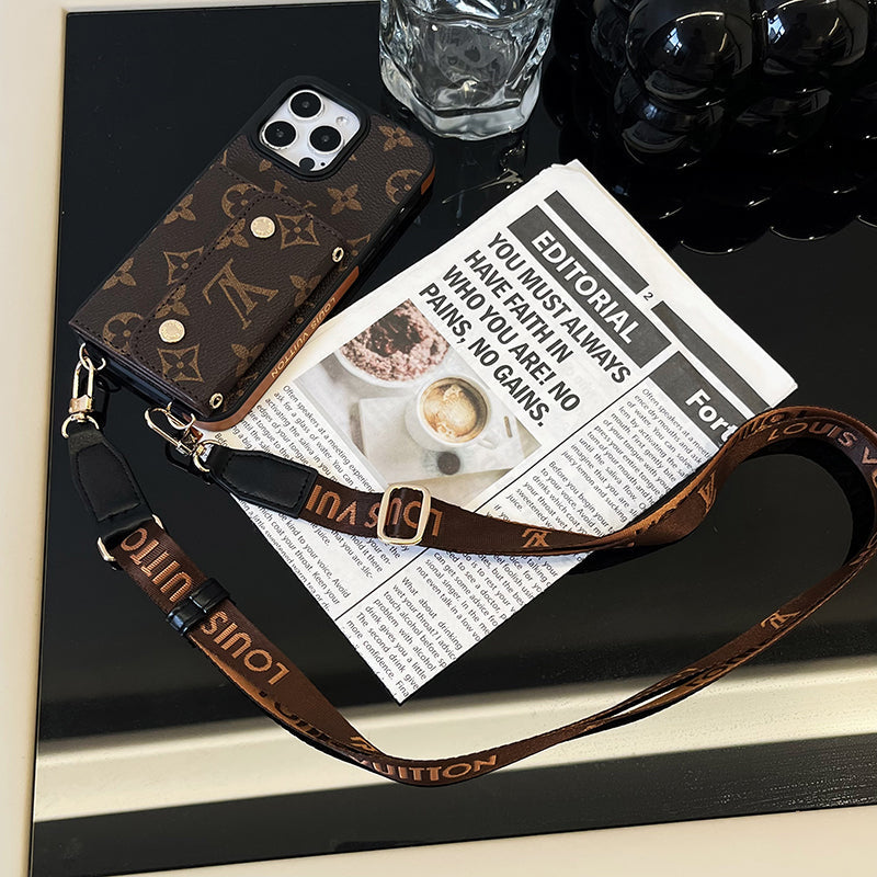 Luxury Card Bag Chain Brown iPhone Case