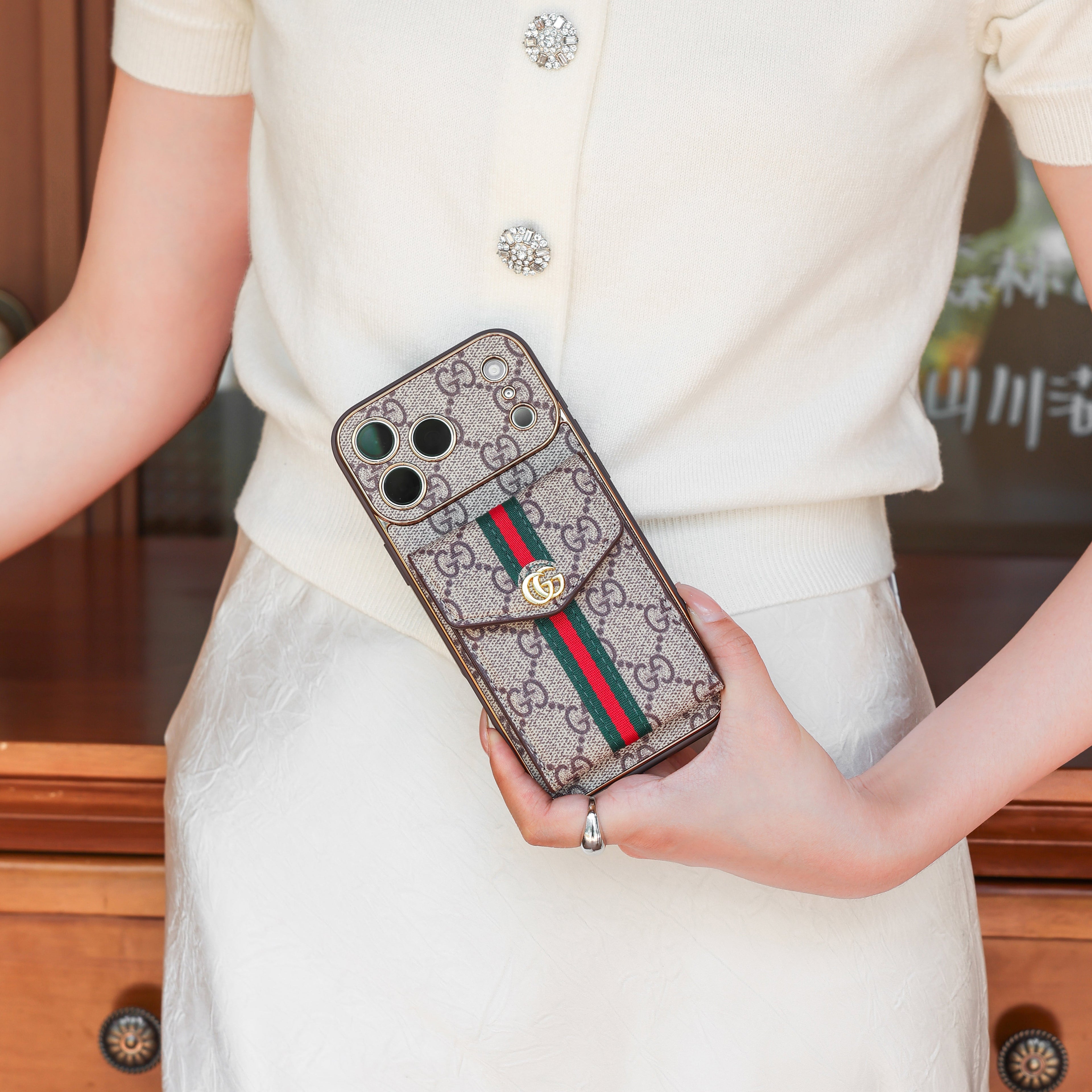 New Classic Luxury Card Holder Phone Case  011