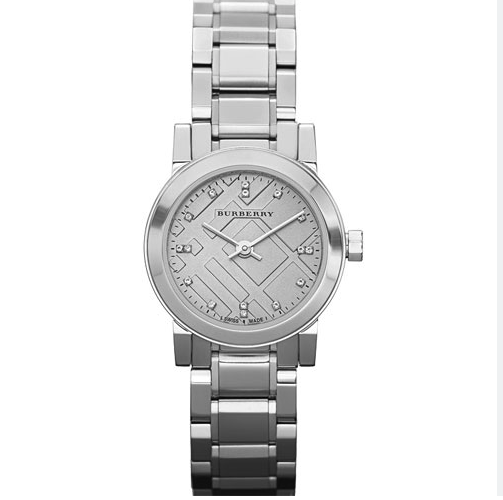 Burberry Ladies The City Diamonds Steel 26mm Watch