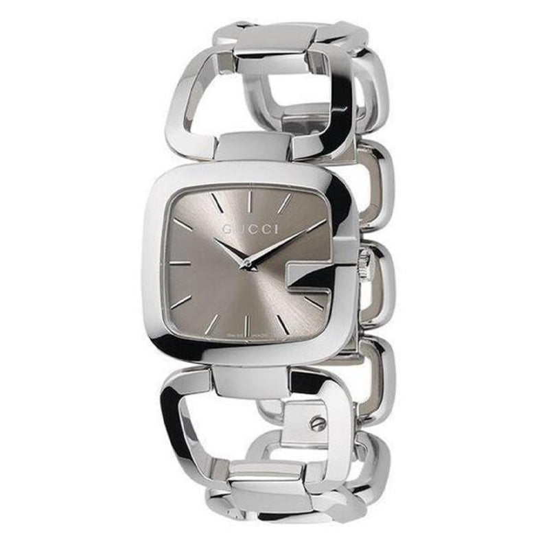 Gucci Ladies G-Gucci Silver Brown Watch