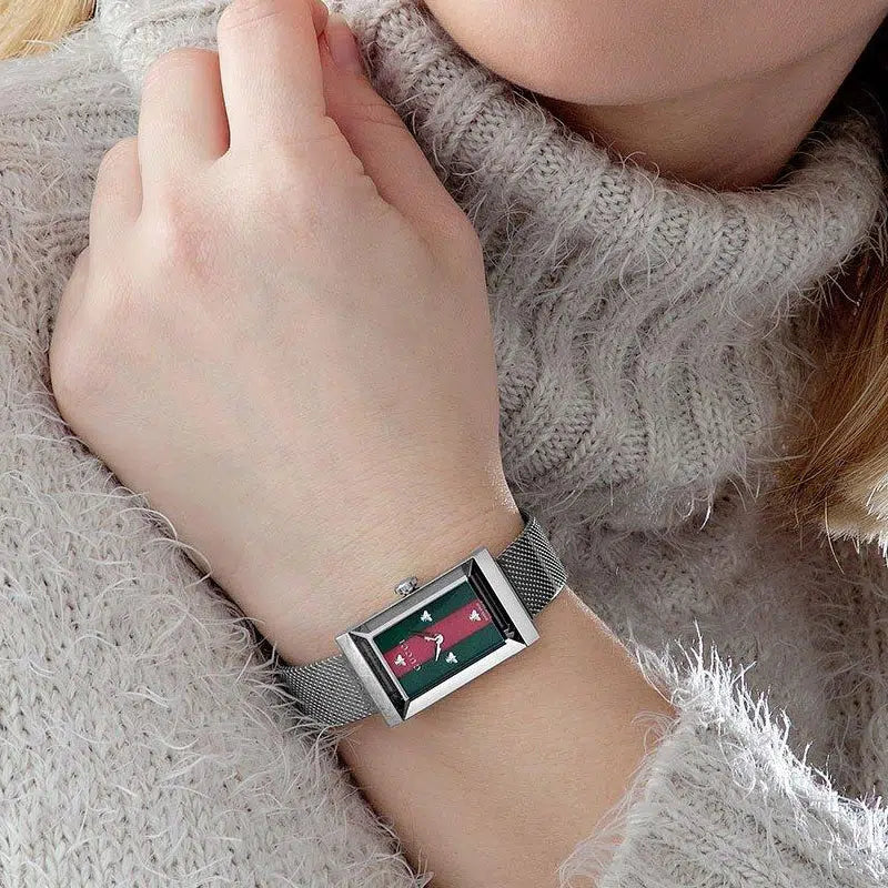 Gucci Ladies G-Frame Silver Watch