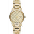 Burberry The City Engraved Checked Gold 38mm Watch
