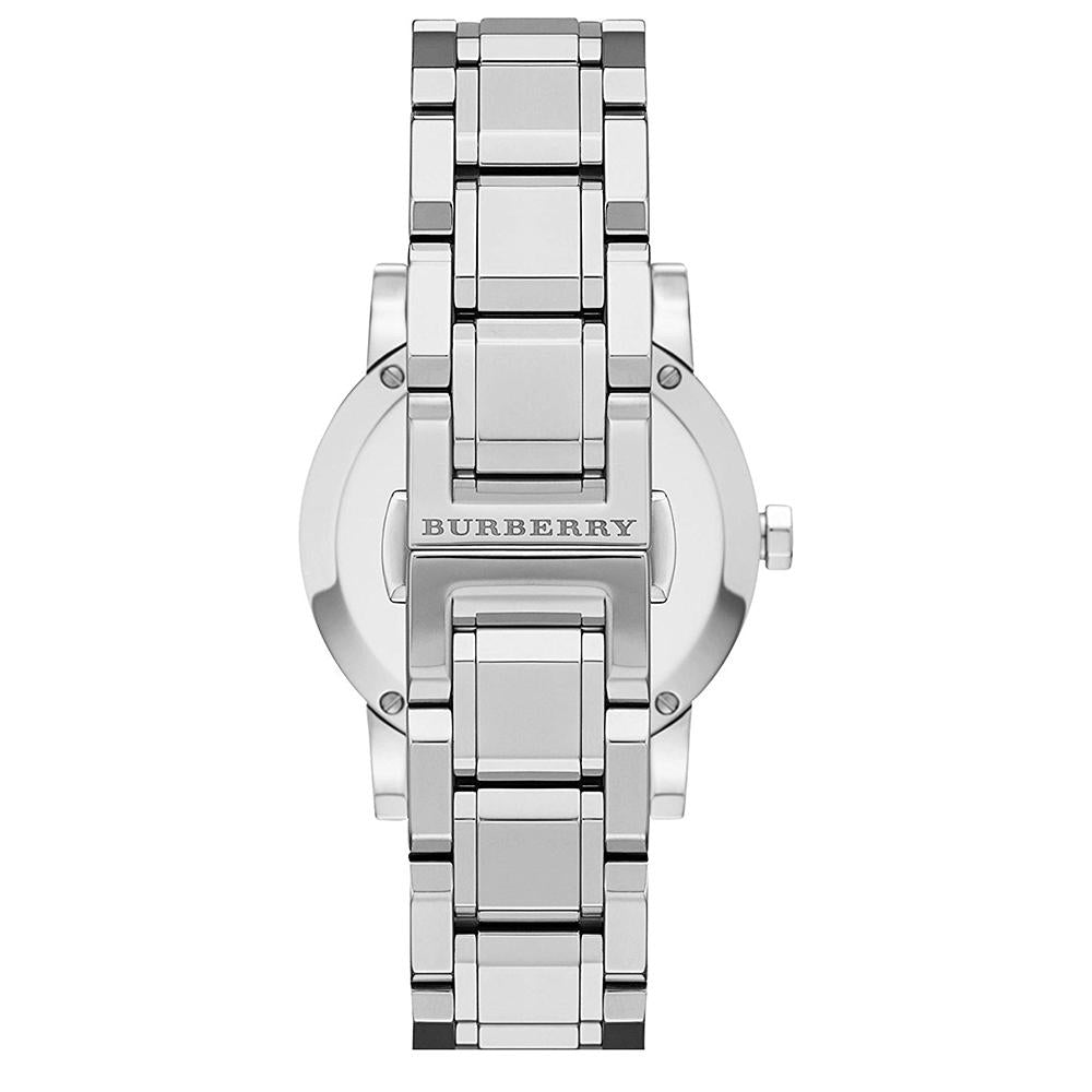 Burberry Ladies Silver Diamond 34mm Watch
