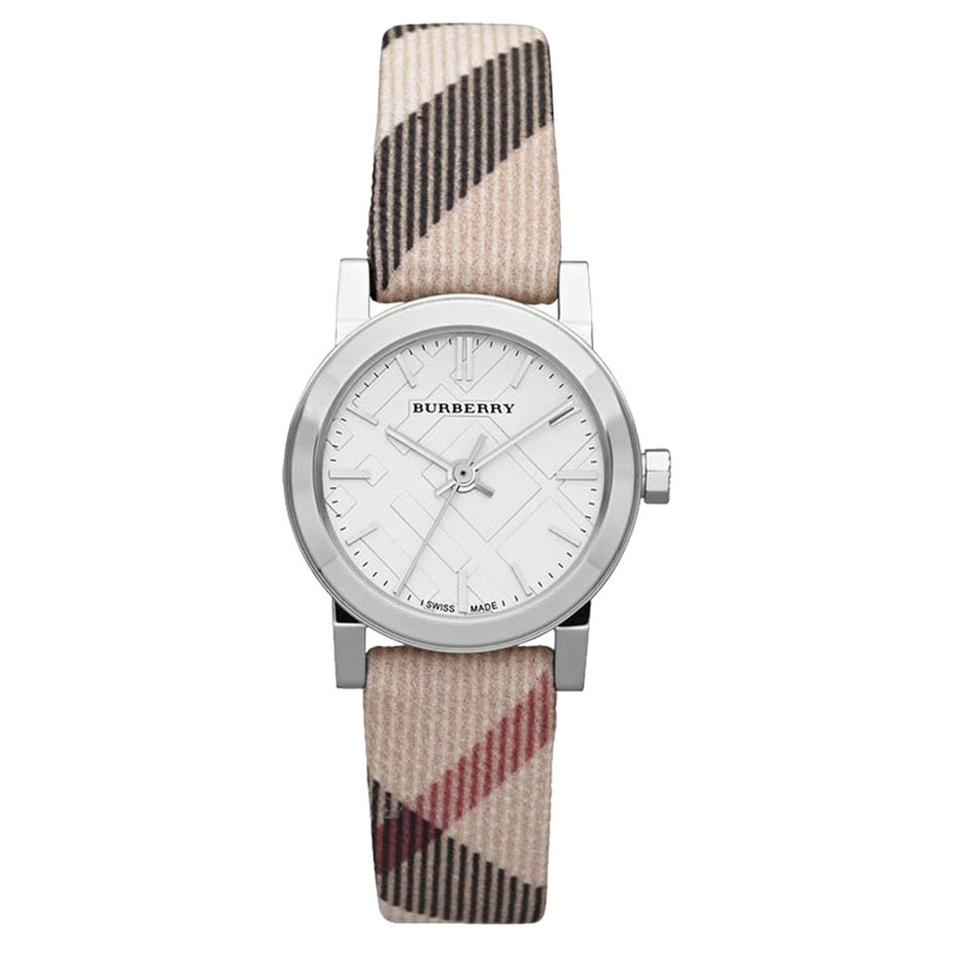 Burberry Ladies Silver Nova Check 26mm Watch