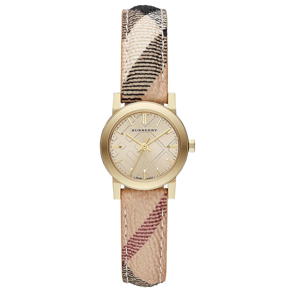 Burberry Ladies The Haymarket 26mm Check Rose Gold Watch