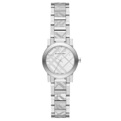 Burberry Ladies The City Engraved Silver 26mm Watch
